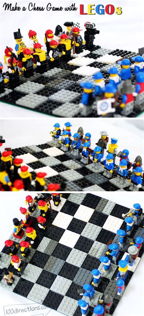 DIY LEGO chess game board and pieces - 100 Directions