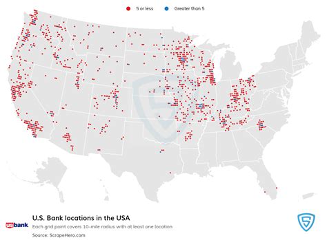 Map Of Us Bank Locations - Printable Map Of The US