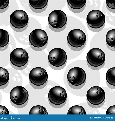 Printable Seamless Vector Pattern with Bowling Ball Graphic. Stock ...