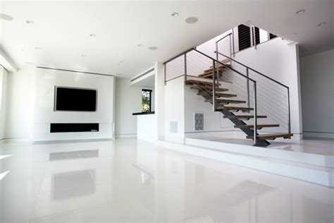 Modern white Floor tile - Yelp