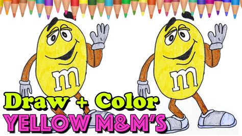 Draw M&M's Yellow M&M's Character ⎮ KIDKIDS TV - YouTube