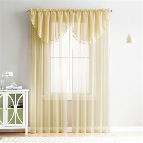 4 Piece Sheer Window Curtain Set for Living Room, Dining Room, Bay ...