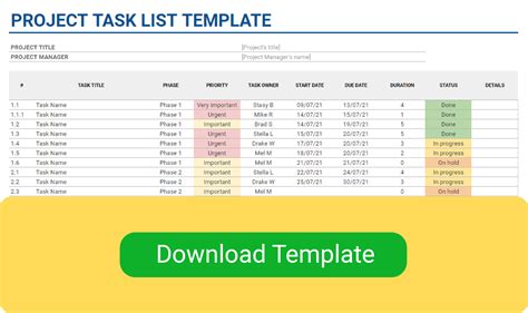 How to Create a Project Task List (+ Free Template)