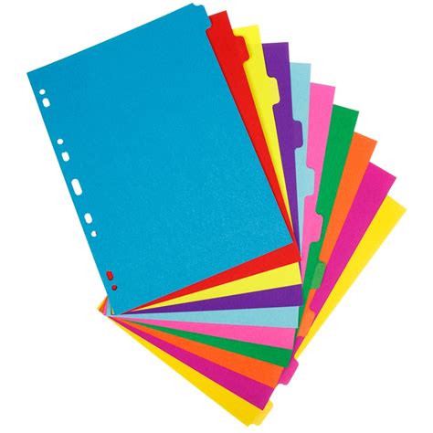 A4 Subject Dividers - 10 Part 3pk | Stationery | Filing - B&M