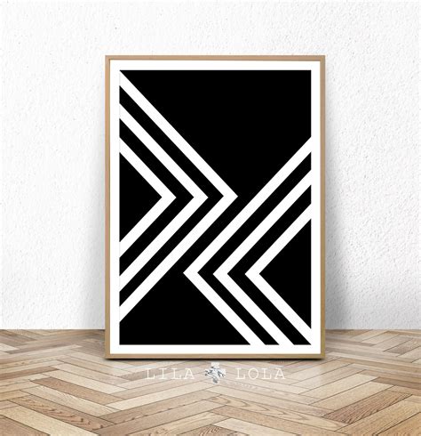 Digital Prints Prints minimalist modern abstract line wall art black ...