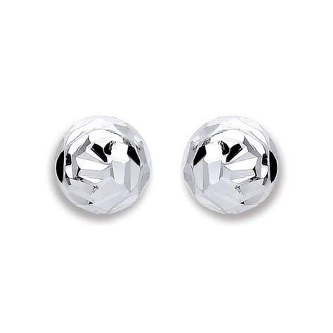 Silver Disco Ball Stud Earrings | Sterling silver earrings studs ...