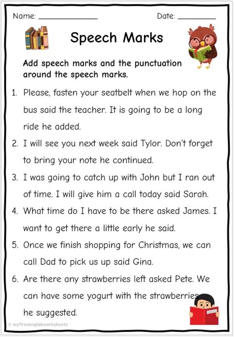 Boundary Punctuation Worksheets | Free Printables