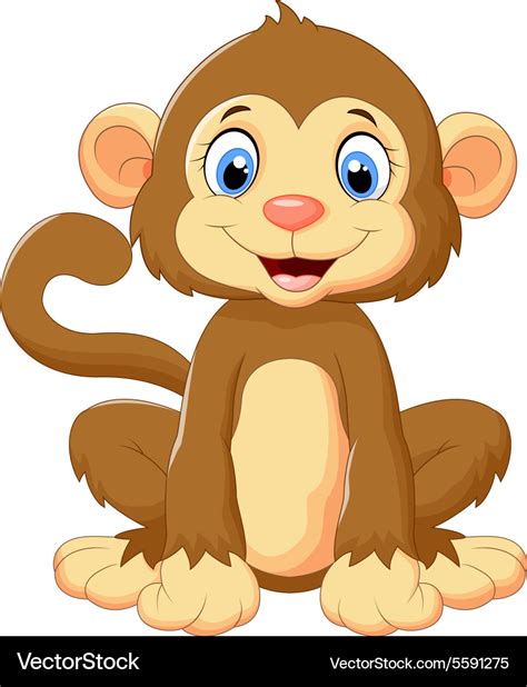 Cartoon cute monkey sitting Royalty Free Vector Image