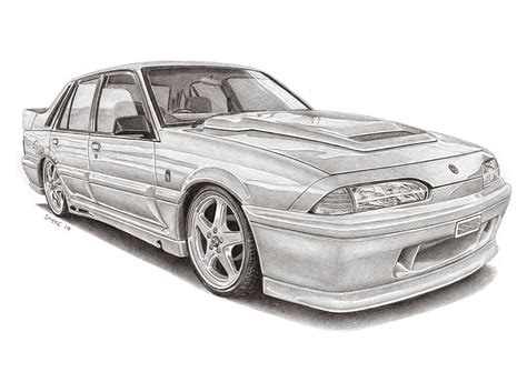 Holden VL Commodore SS Group A Walkinshaw A3 Print off Original Pencil ...