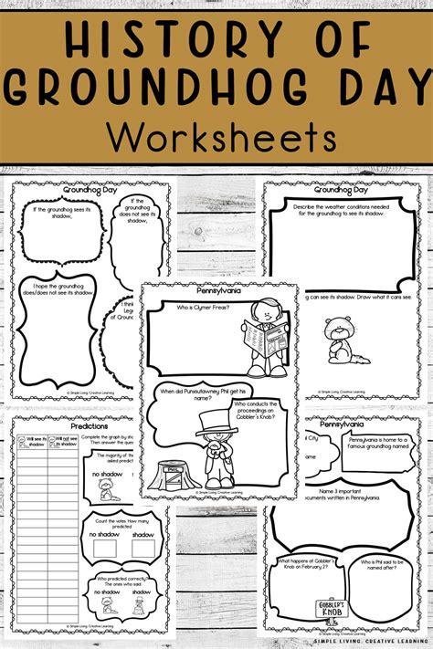 History of Groundhog Day Worksheets - Simple Living. Creative Learning