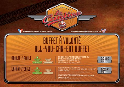 La Cantina menu — DLP Guide • Disneyland Paris Restaurants, Dining ...