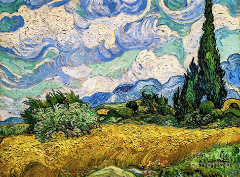 Wheat Field with Cypresses 1 by Van Gogh Painting by Vincent Van Gogh ...