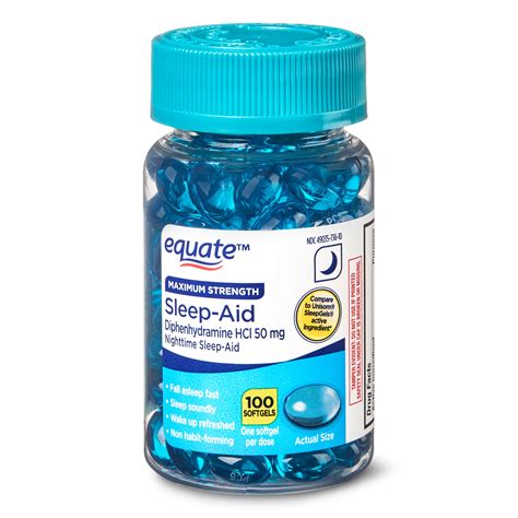 Equate Maximum Strength Sleep-Aid Softgels, 100 Count - Walmart.com ...