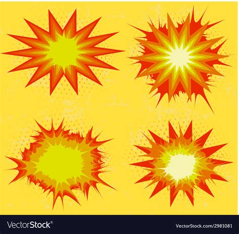 Boom comic book explosion set Royalty Free Vector Image