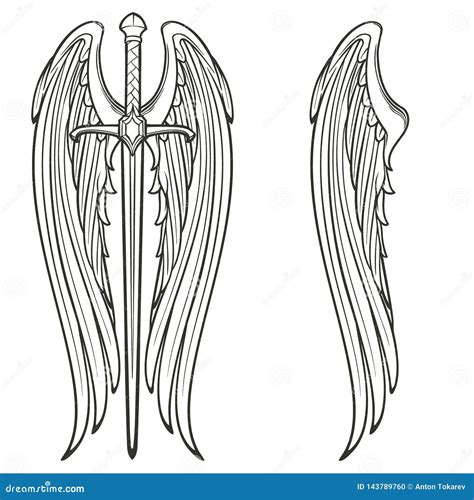 Wings And Sword Vector Illustration | CartoonDealer.com #46314476