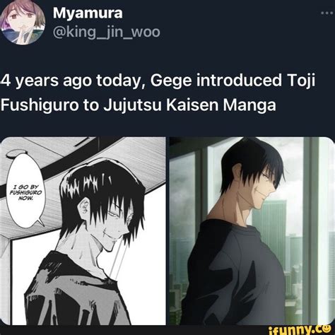 4 years ago today, Gege introduced Toji Fushiguro to Jujutsu Kaisen ...