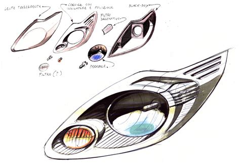 Ford Ka Headlight Design Sketch - Car Body Design