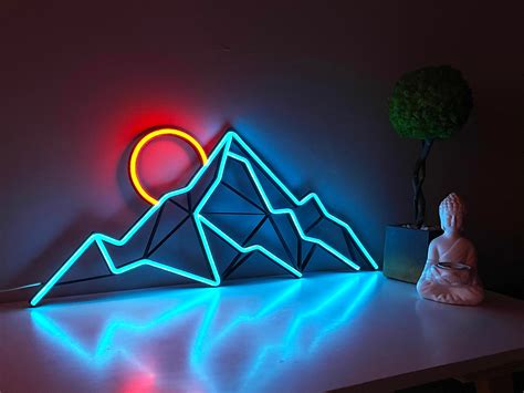 Mountain Neon Wall Art Landscape Neon Sign Neon Art Mountain - Etsy Canada