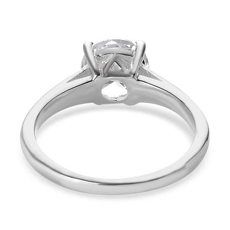 Buy Simulated Diamond Solitaire Ring in Sterling Silver (Size 7.0) 2.10 ...