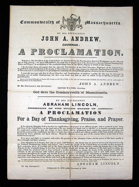 Proclamation of Thanksgiving by Abraham LINCOLN - Hardcover - FIRST ...