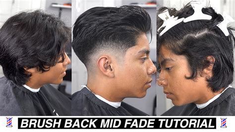 How To Fade Long Hair | Freshest Mid Fade Slick Back Tutorial - YouTube