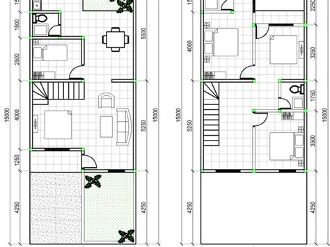 Download Denah Rumah 2 Lantai Ukuran 6x12 M 2d Dan 3d Dwg Autocad ...