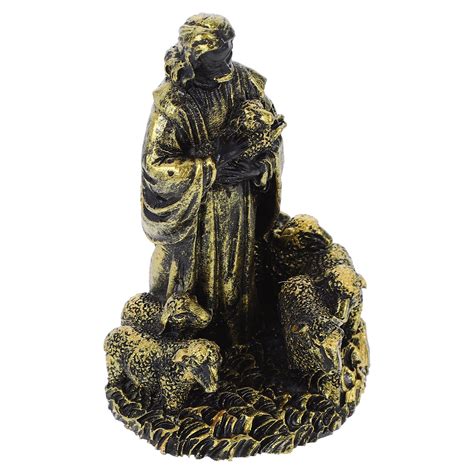 Jesus Shepherd Statue Decor Gifts Living Room Aesthetic Resin Nativity ...