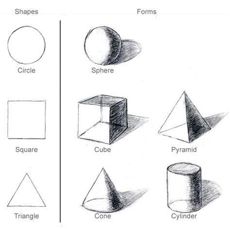 Drawing Shapes and Forms | Basic drawing, Art lessons, Drawing lessons