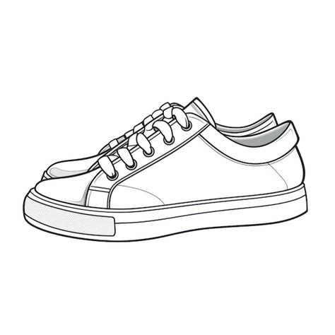 Premium AI Image | Simple Line Art Footwear Illustration In Black And White