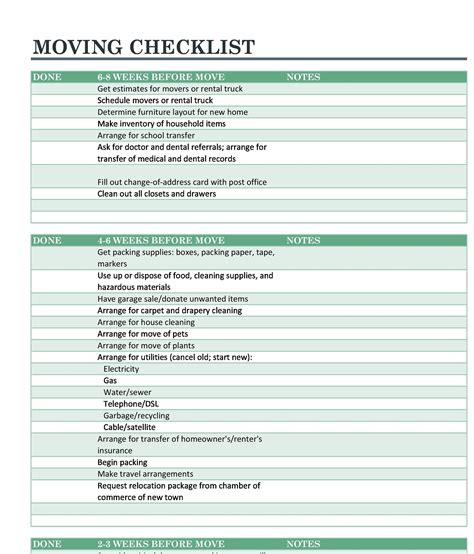 Move Checklist Template