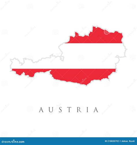 Flag Map Of Austria. Republic Of Austria Flag In Country Silhouette ...