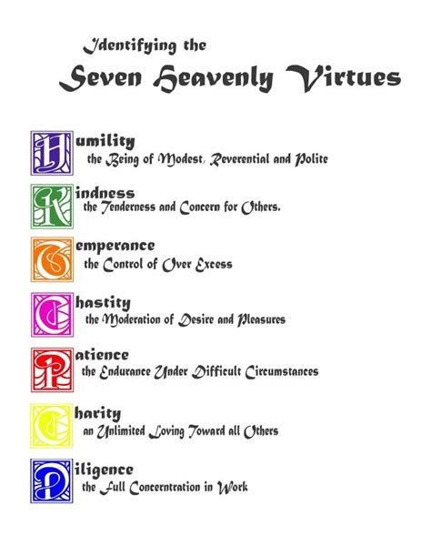 8 best seven virtues images on Pinterest | Heavenly, 7 sins and Seven ...