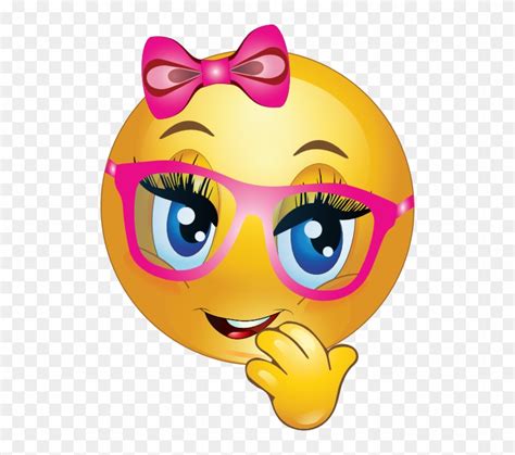 Clipart Girl Wearing Pink - Girl Emoji With Glasses - Free Transparent ...