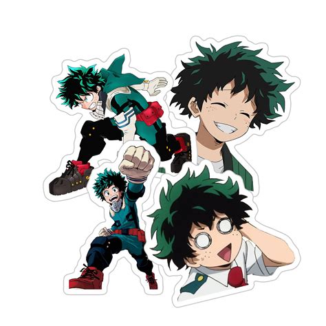 Buy MHA Izuku Midoriya Cool Funny Pack 4Pcs MHA Sticker for Phone ...