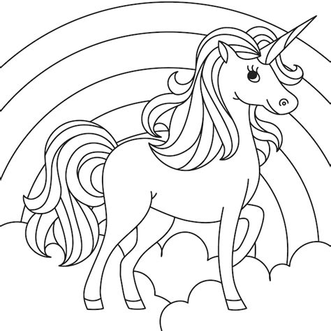 Free Vector | Hand drawn unicorn outline illustration