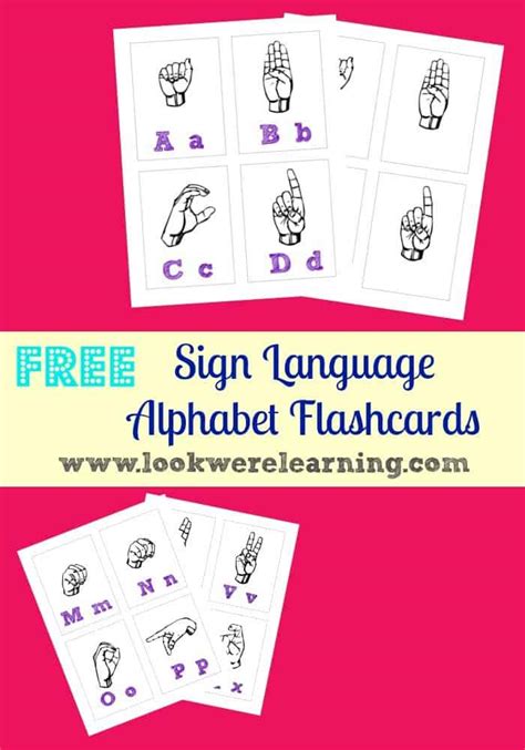 Free Printable Sign Language Alphabet Flashcards