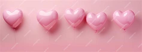 Premium AI Image | pink heart shape shaped balloons on pink background ...