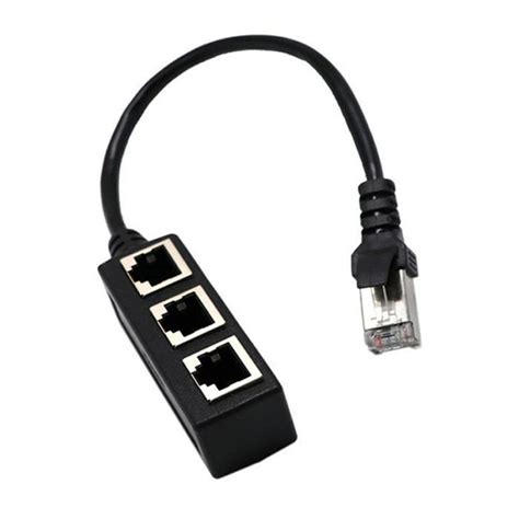 1 To 3 Port Ethernet Switch RJ45 Y Splitter Adapter Cable for CAT 5/CAT ...