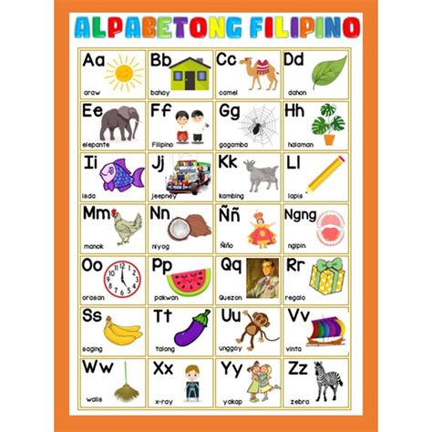 Alpabetong Filipino Tagalog Chart Laminated A4 Size | Shopee Philippines