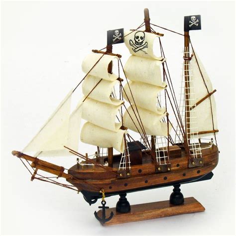 9" Wooden Pirate Ship | Pirate ship, Model ships