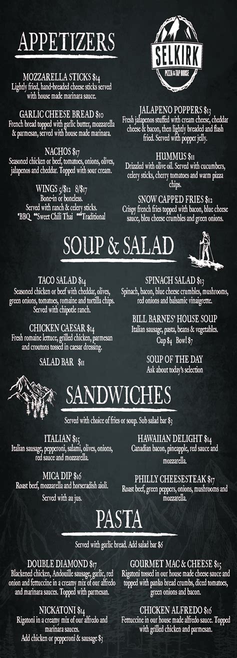 Our Menu — Selkirk Pizza & Tap House