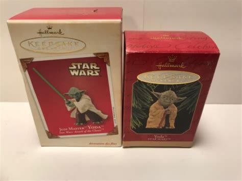 Set of 2 Hallmark Star Wars Ornaments - Yoda 1997 and 2003 New in Box ...