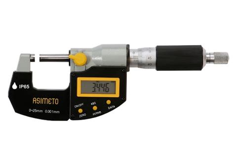 Asimeto 116-01-1 0-1 Digital Outside Micrometer w/Calibration ...