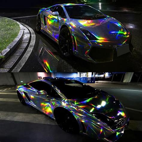 Black Laser Chrome Holographic Car Wrap Film Mobike Wrap Sticker DIY ...