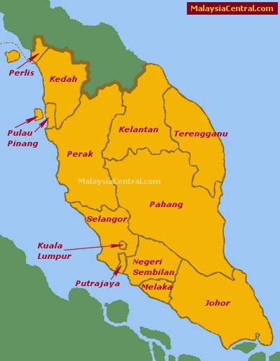 List Of States And Capitals In Malaysia - Oldmymages