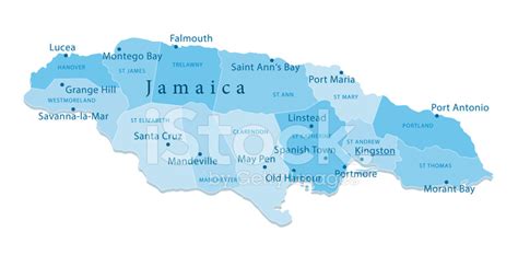 Jamaica Vector Map Regions Isolated stock photos - FreeImages.com