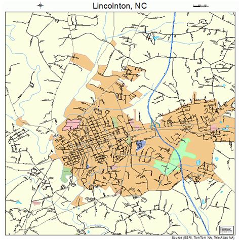 Lincolnton North Carolina Street Map 3738320