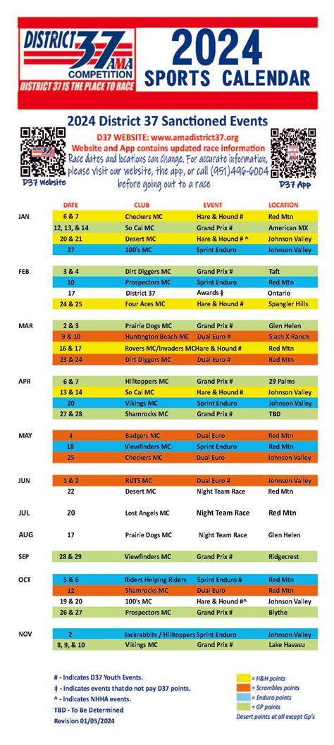 2024 District 37 Calendar - District 37 Race Schedule 2024 – Race Desert