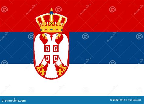 Flag of Serbia. Official Colors. Flat Vector Illustration Stock Vector ...