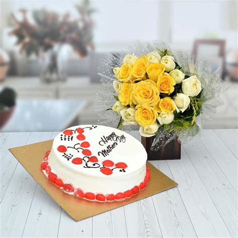 Mother's Day Cake & Flower Combo, Flowers for Mom